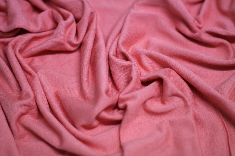 Tissu Jersey de Viscose Uni Corail
