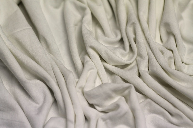 Tissu Jersey de Viscose Uni Blanc cassé