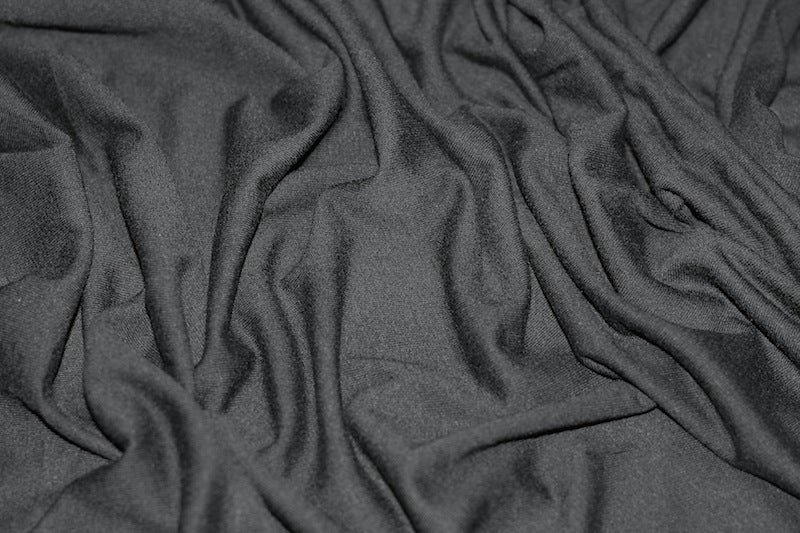 Tissu Jersey de Viscose Uni Noir