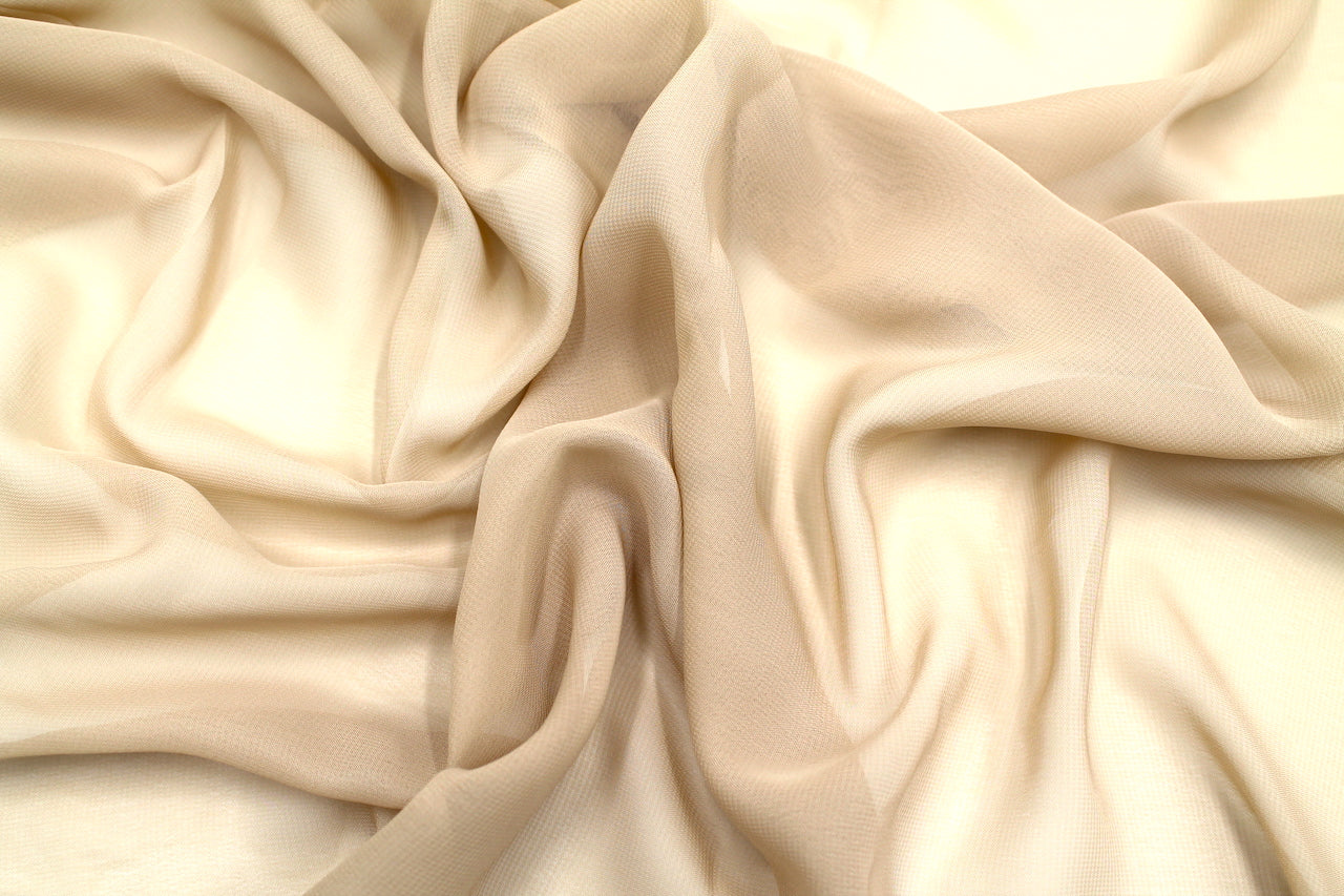 Tissu Mousseline Unie Beige