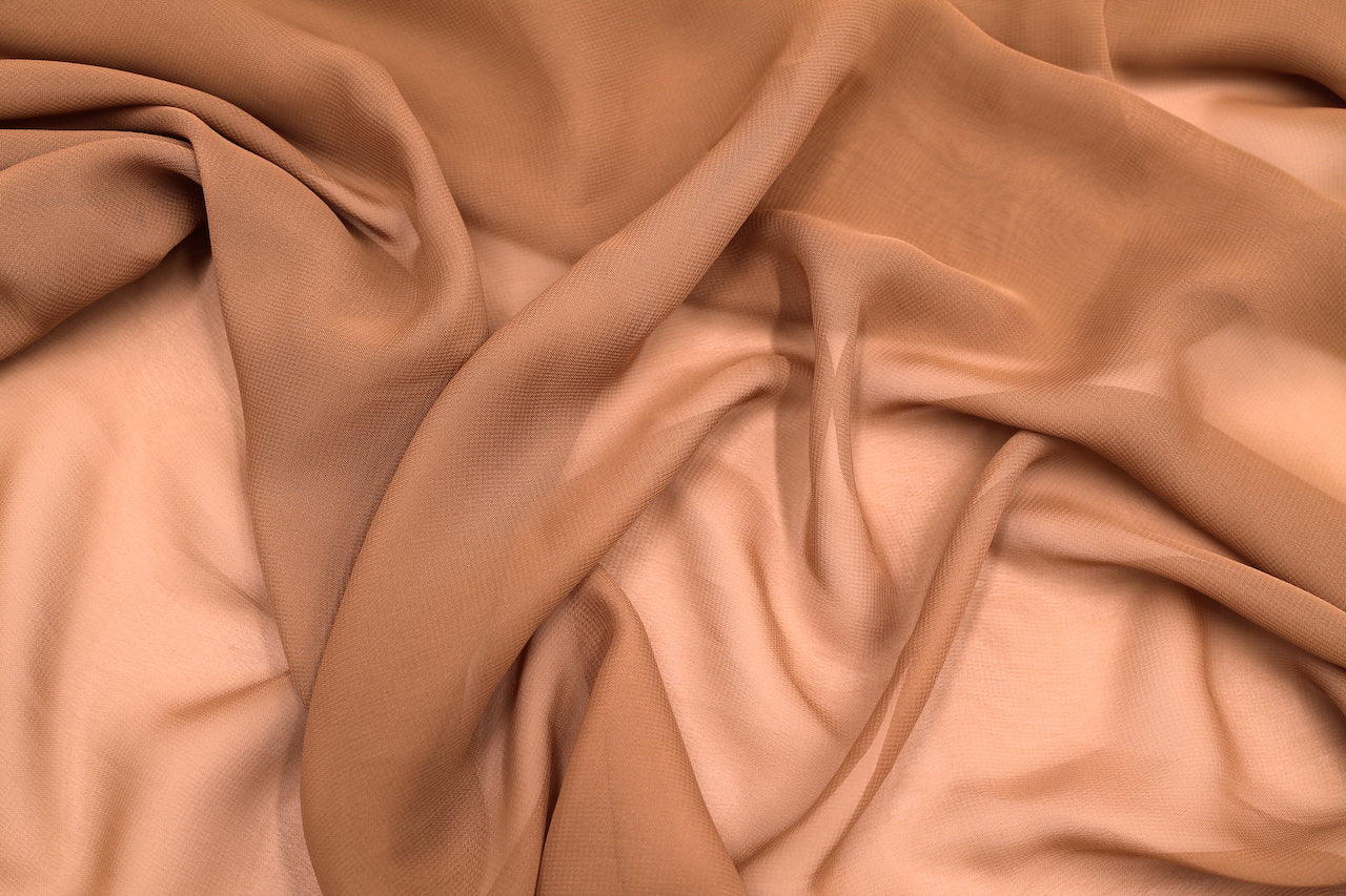 Tissu Mousseline Unie Camel