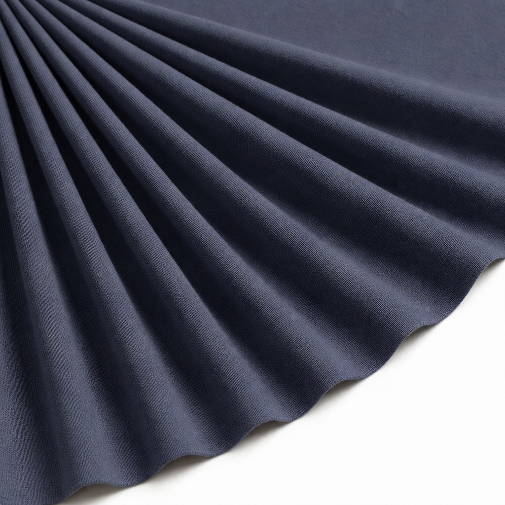 Tissu Jersey de Viscose Uni Marine