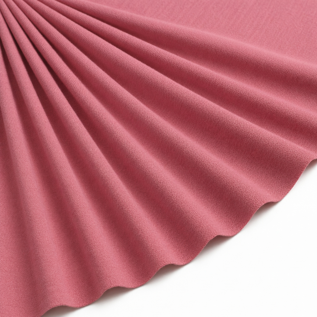 Tissu Jersey de Viscose Uni Corail