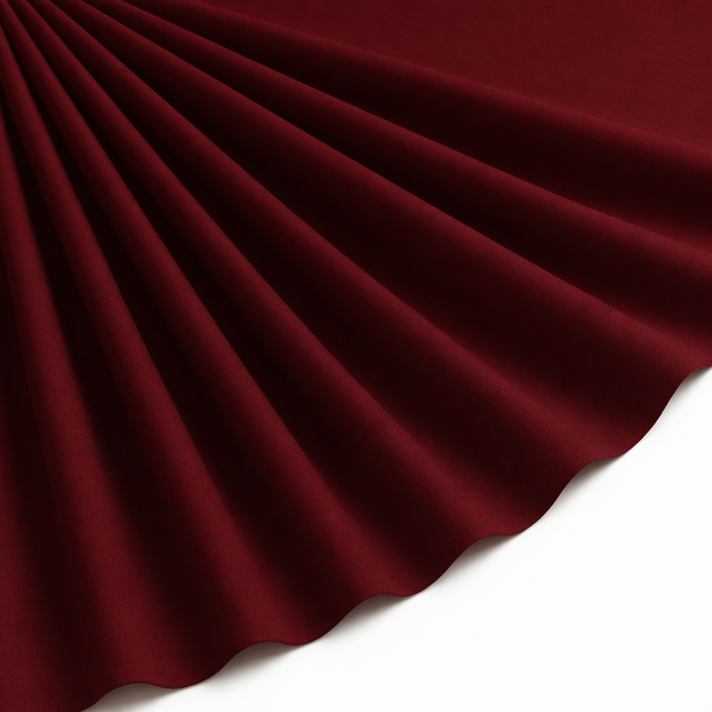 Tissu Popeline de Coton Unie Rouge Bordeaux