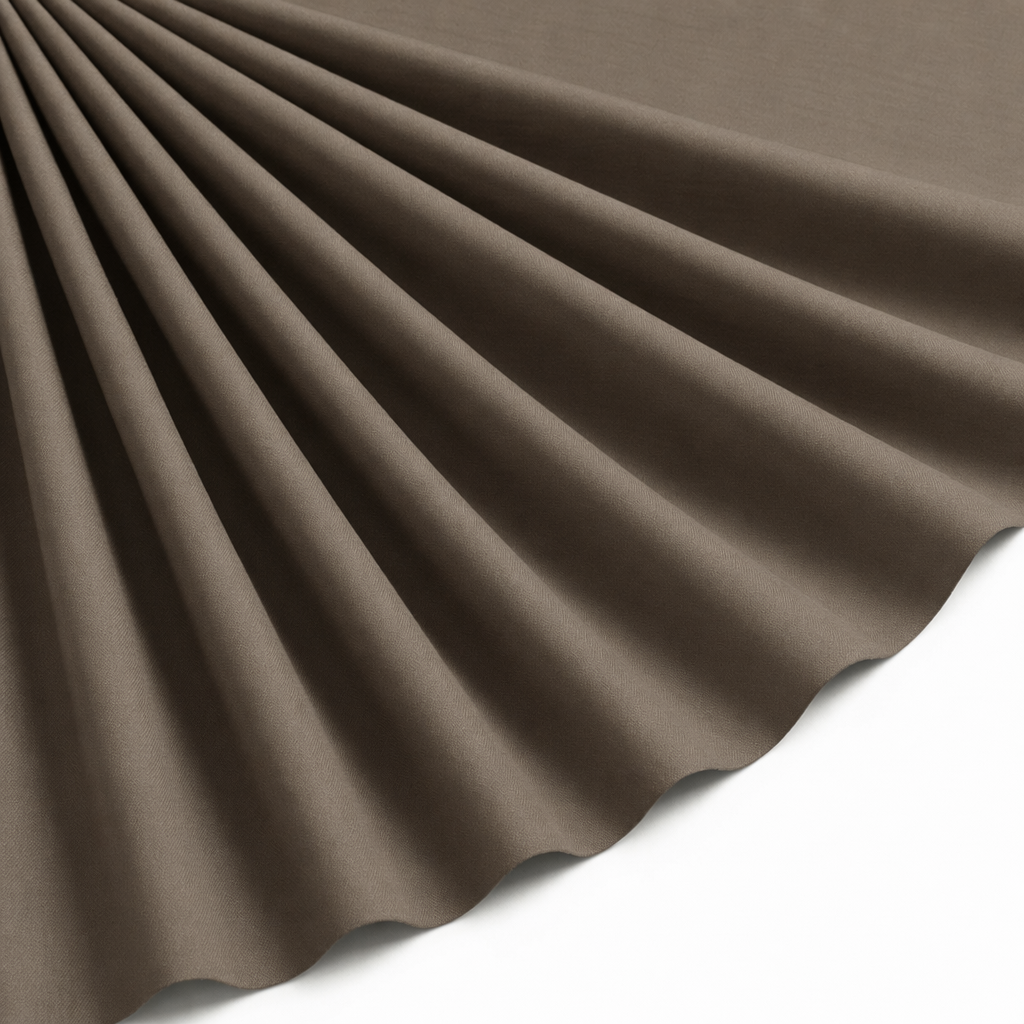 Tissu Popeline de Coton Unie Taupe