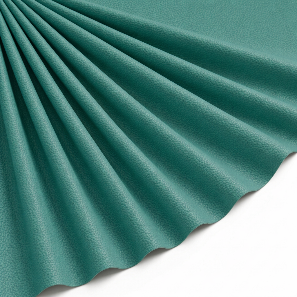 Tissu Simili Cuir Skaï Uni Turquoise