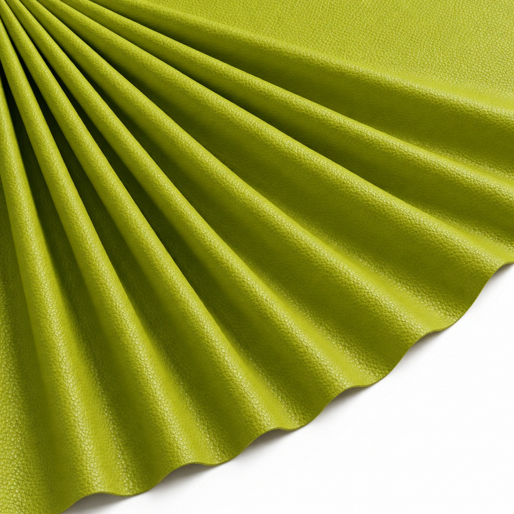 Tissu Simili Cuir Skaï Uni Vert Anis