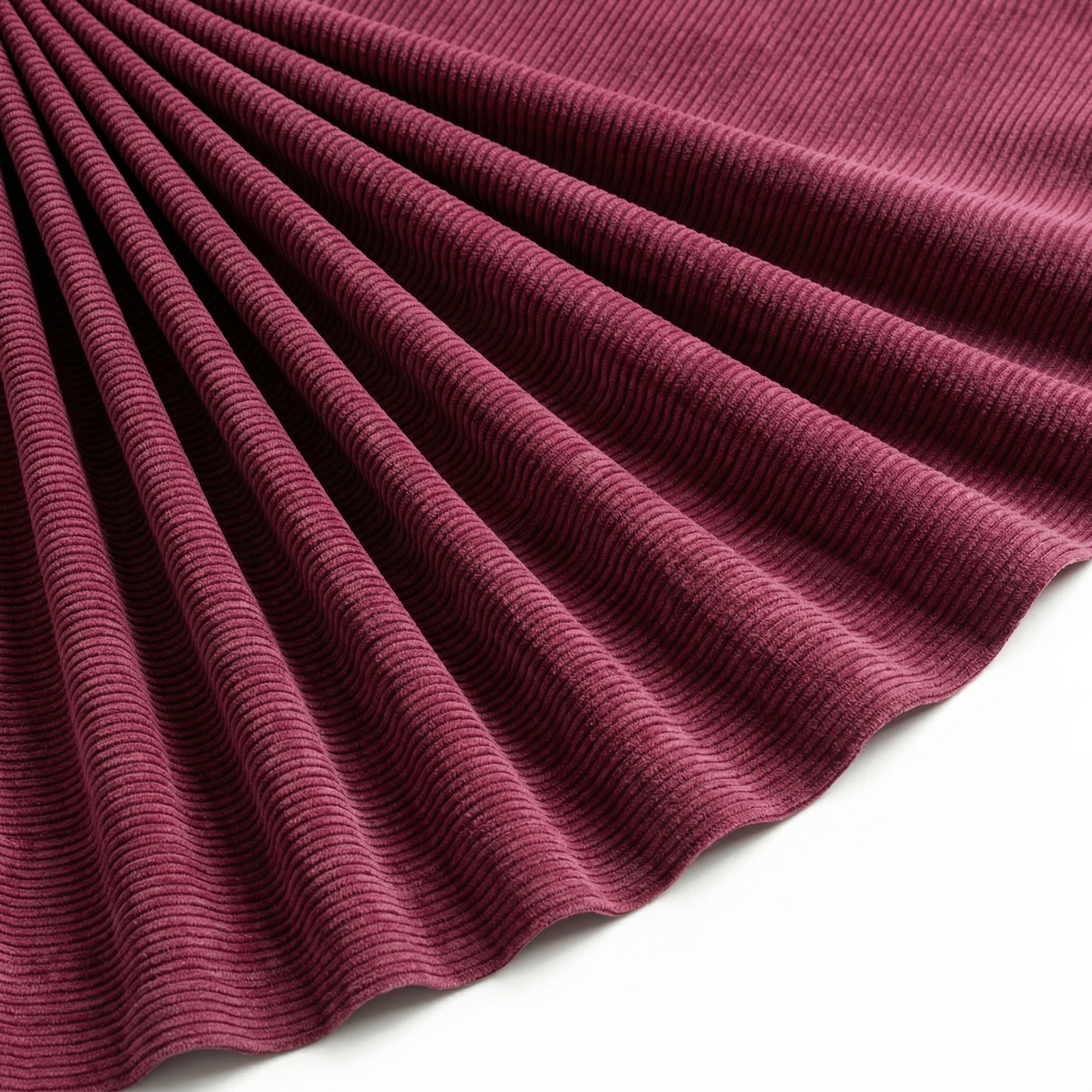 Tissu Velours côtes fines Uni Rouge