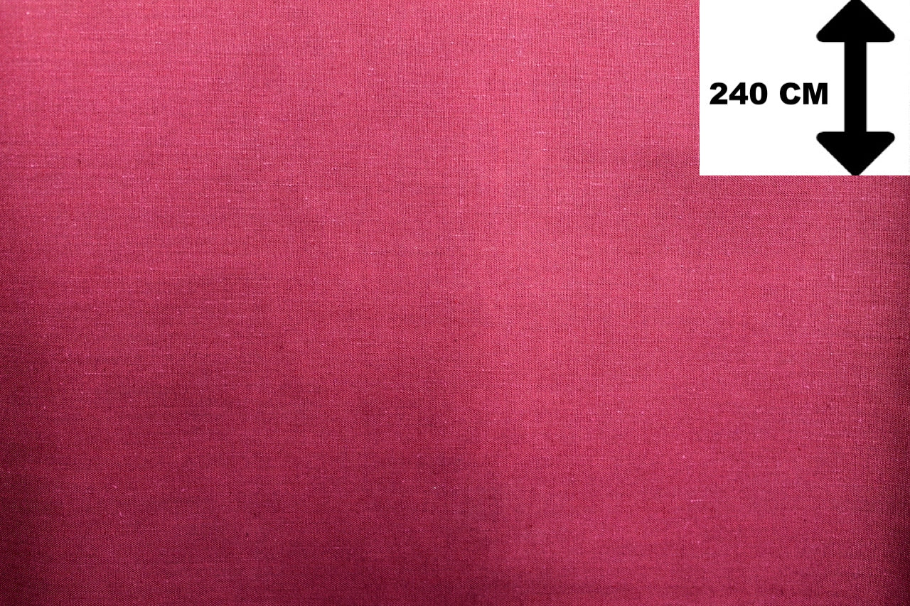 Tissu Toile Polycoton Largeur 240cm Uni Rouge Bordeaux