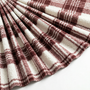 Tissu Bouclette Lainage Carreaux Bordeaux/Blanc cassé