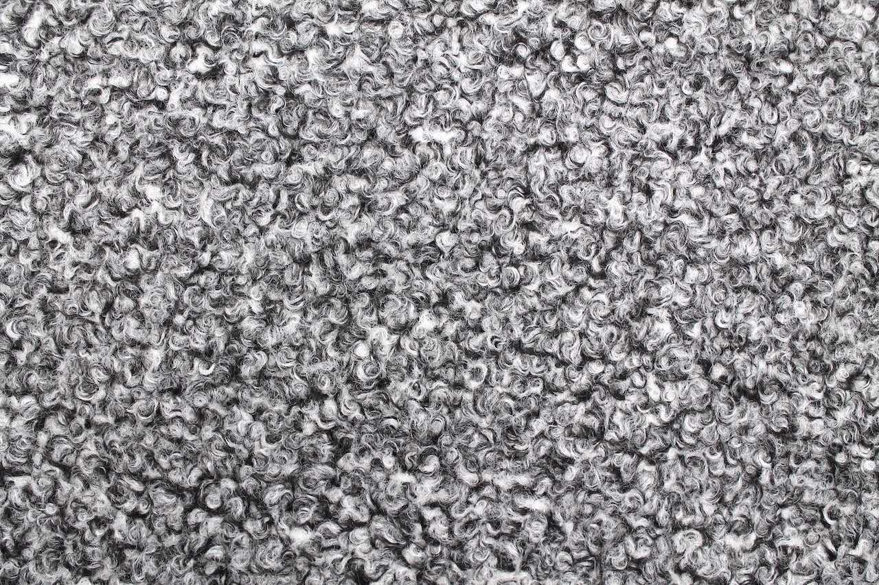 Tissu Bouclette Lainage Chiné Gris