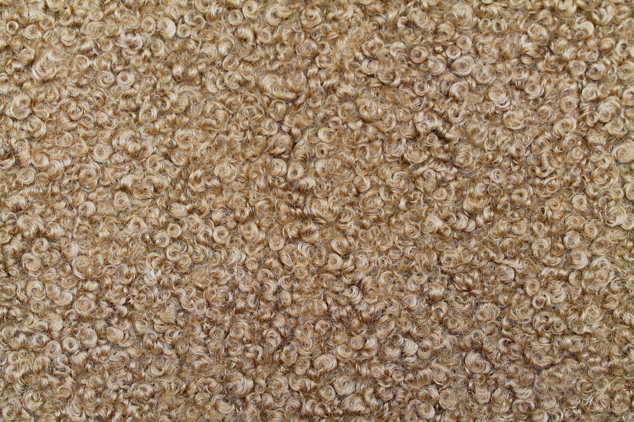 Tissu Bouclette Lainage Unie Beige