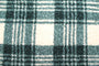 Tissu Bouclette Lainage Unie Carreaux Vert/Blanc cassé