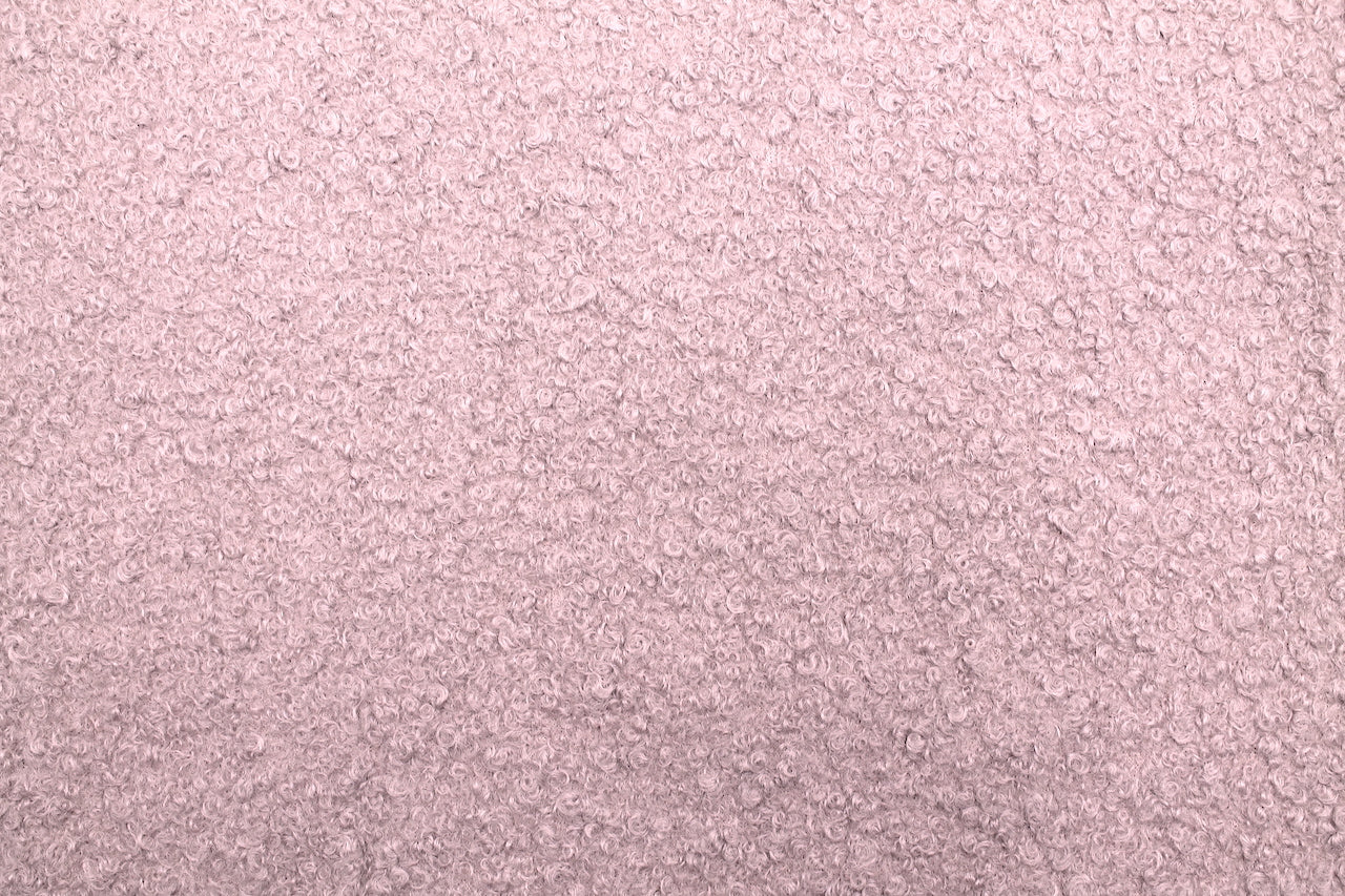 Tissu Bouclette Lainage Unie Rose poudre