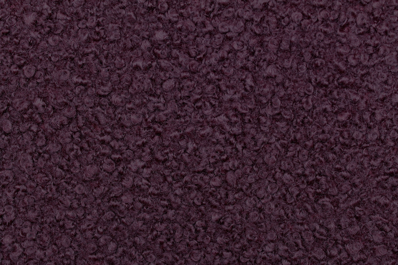 Tissu Bouclette Lainage Unie Rouge Bordeaux