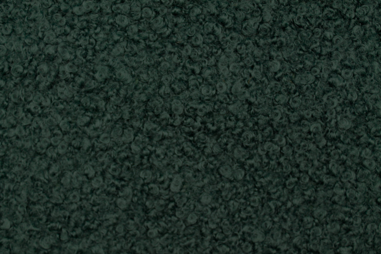 Tissu Bouclette Lainage Unie Vert Sapin