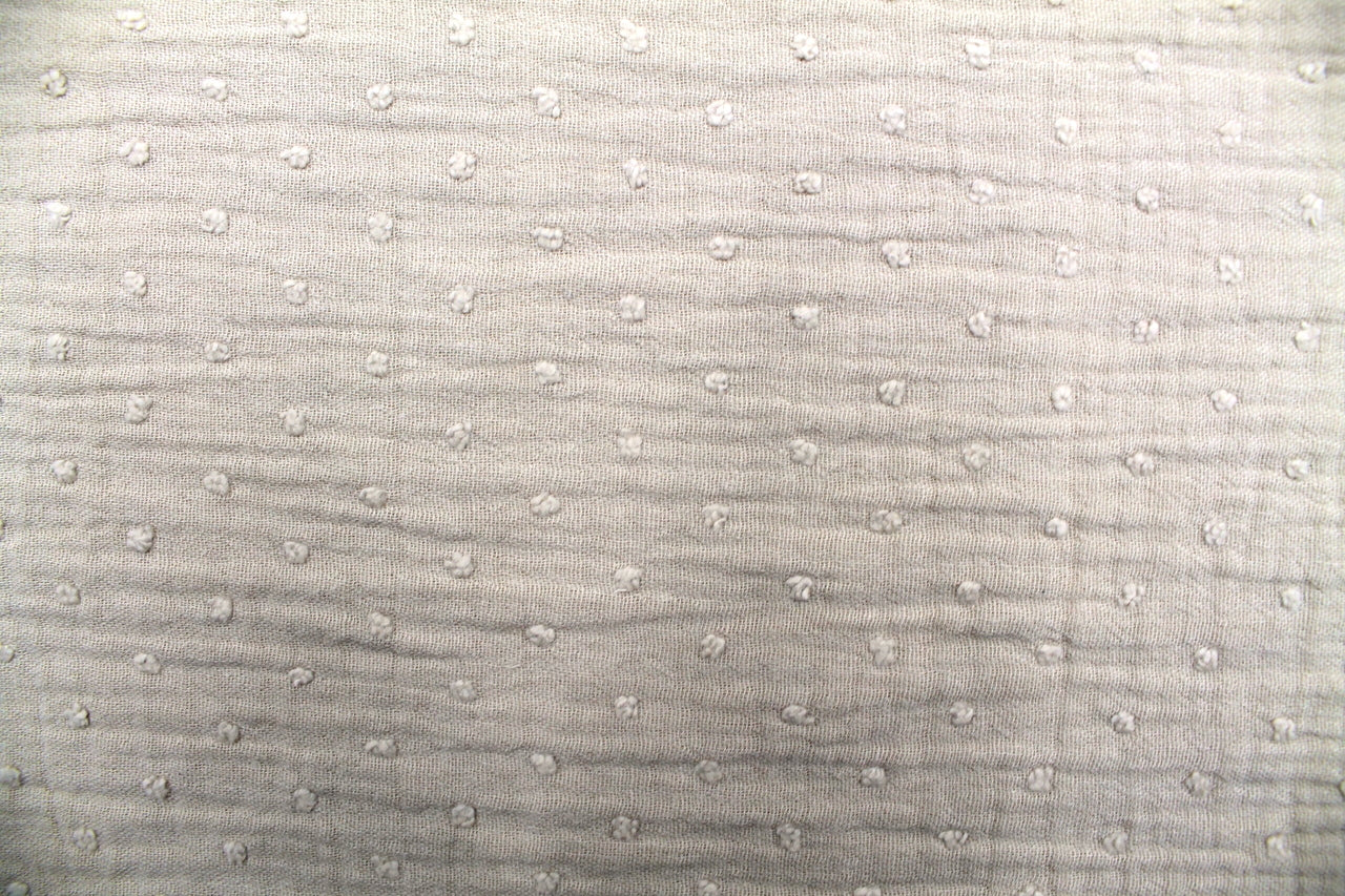 Tissu Double Gaze de Coton Plumetis Uni Beige