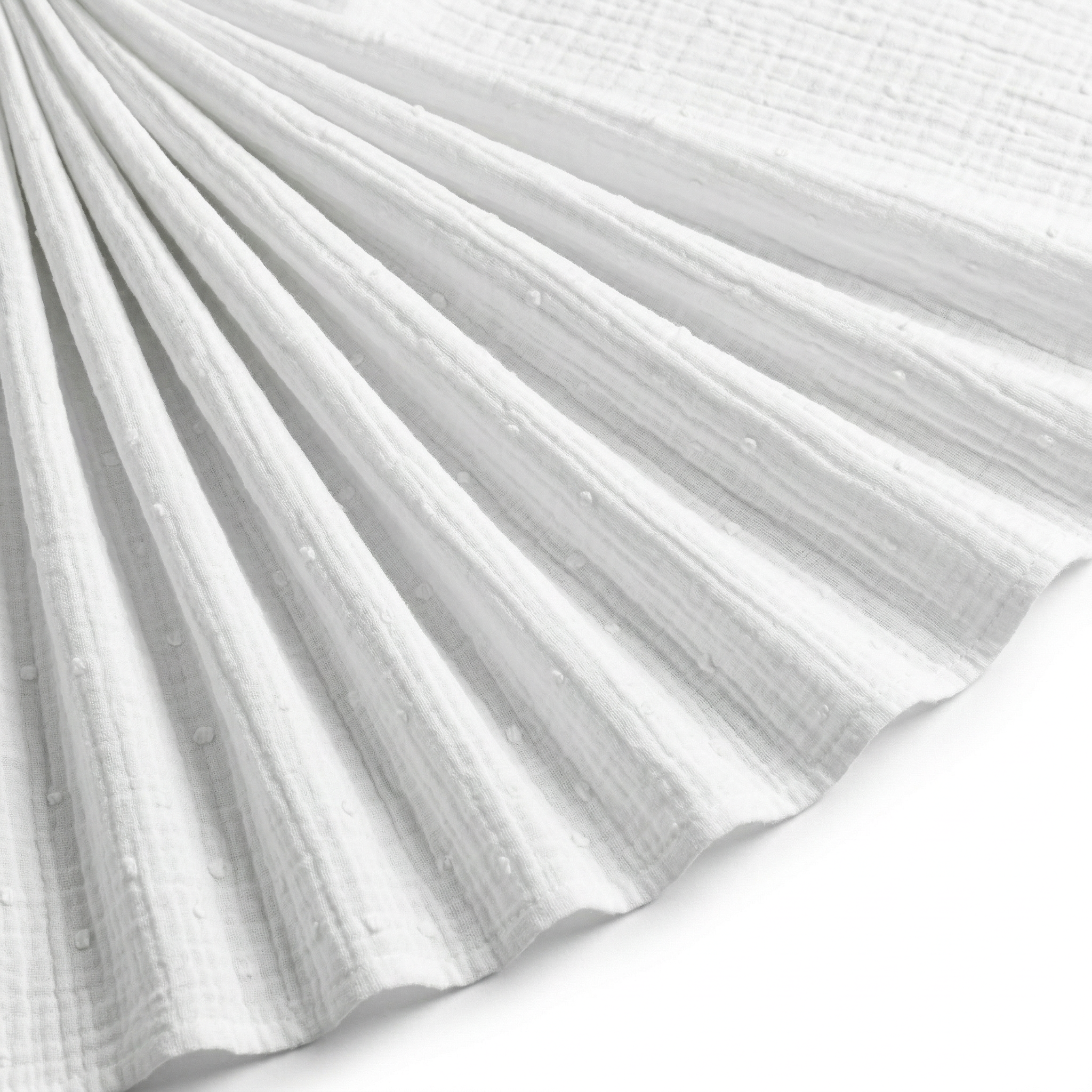 Tissu Double Gaze de Coton Plumetis Uni Blanc cassé