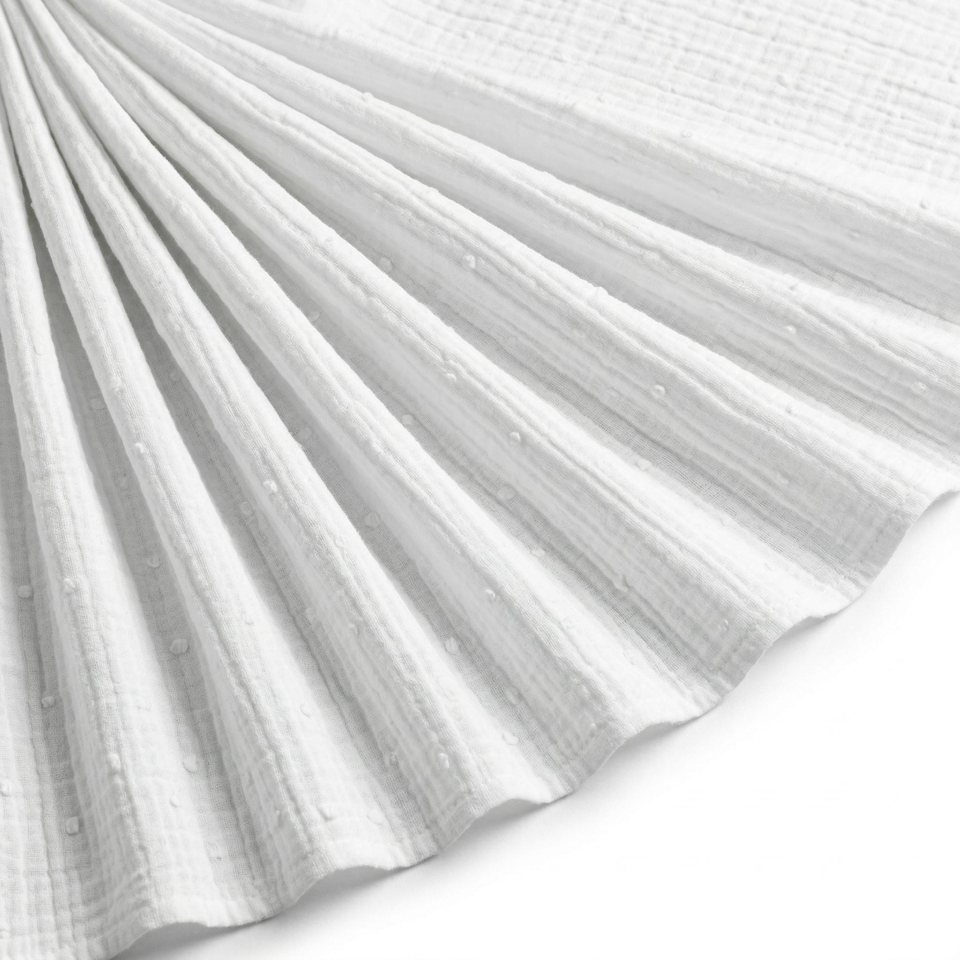 Tissu Double Gaze de Coton Plumetis Uni Blanc cassé
