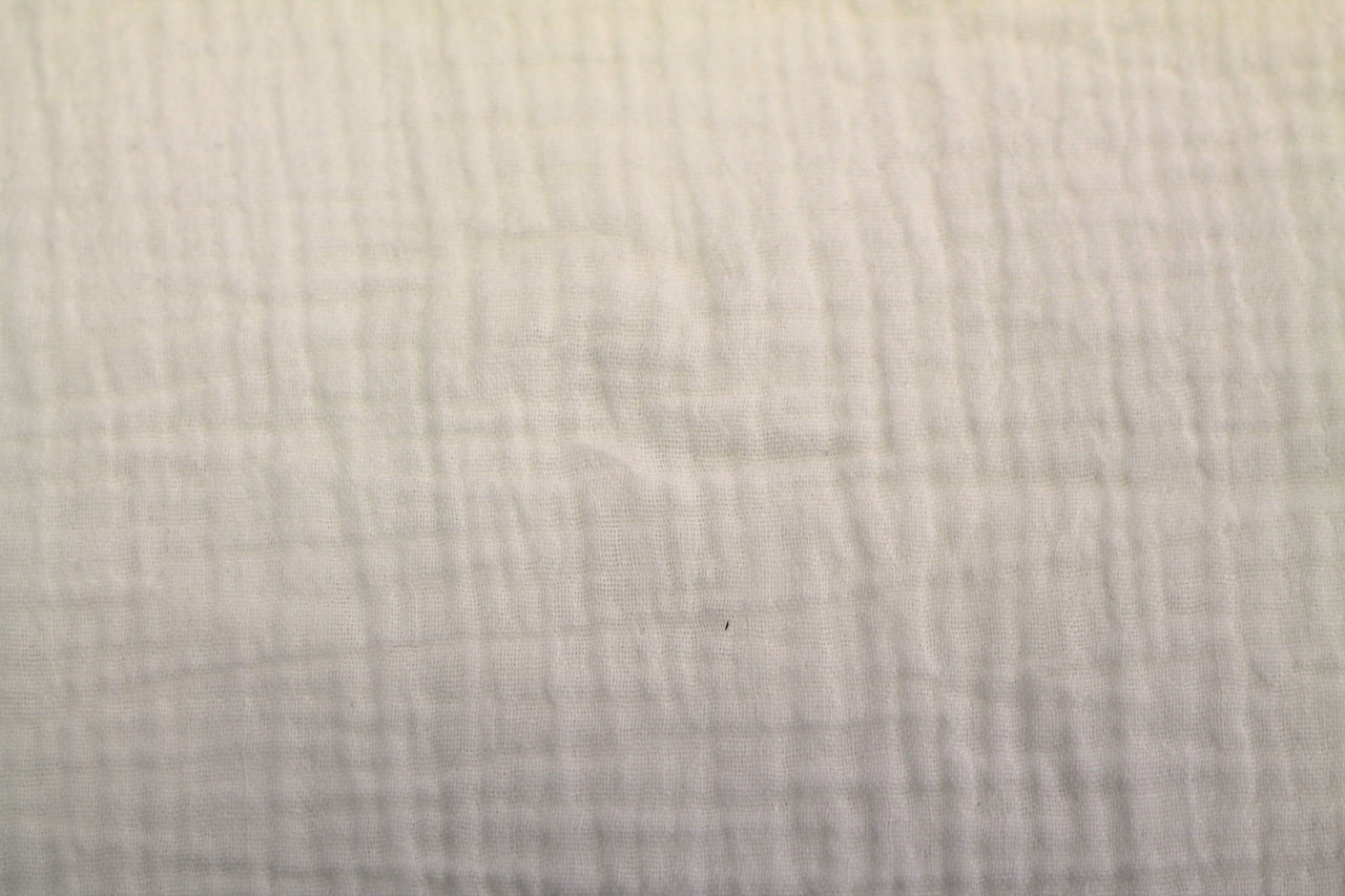 Tissu Double Gaze de Coton Uni Blanc cassé