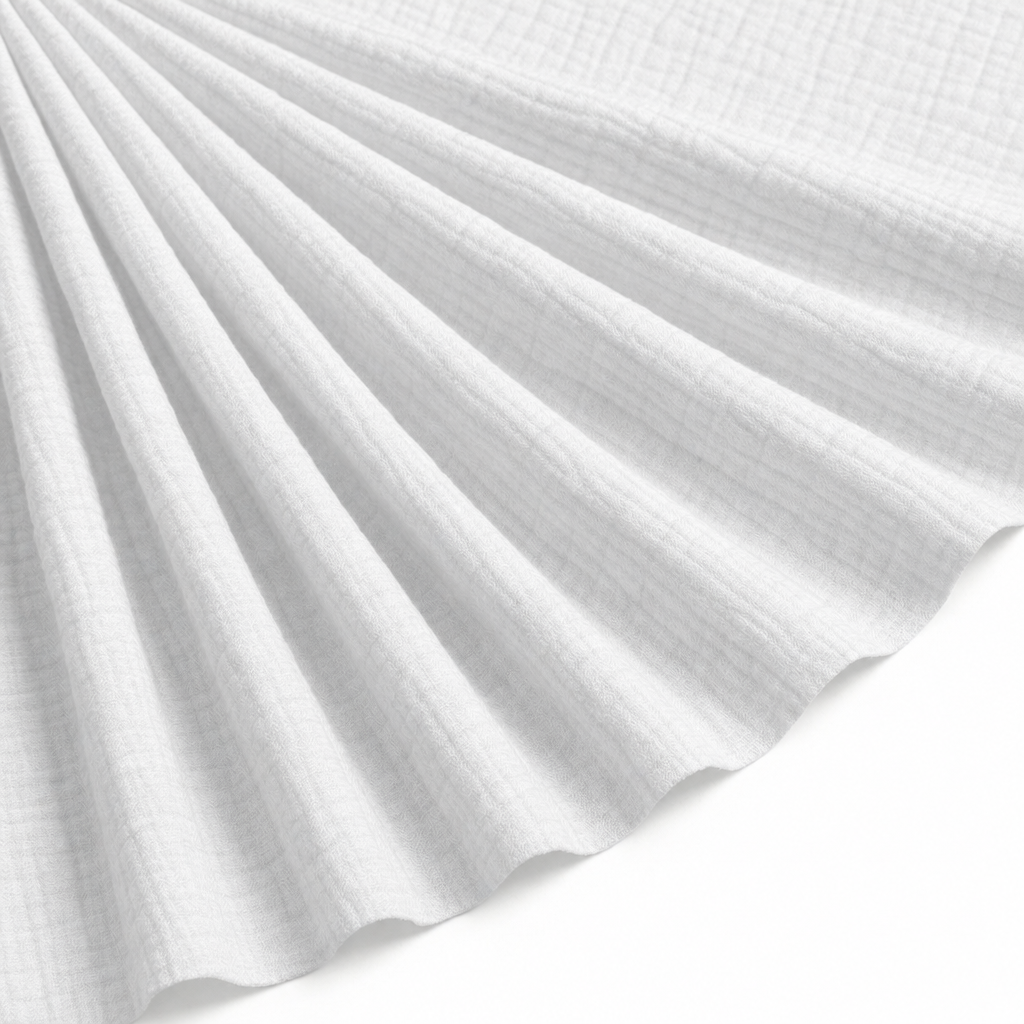 Tissu Double Gaze de Coton Uni Blanc