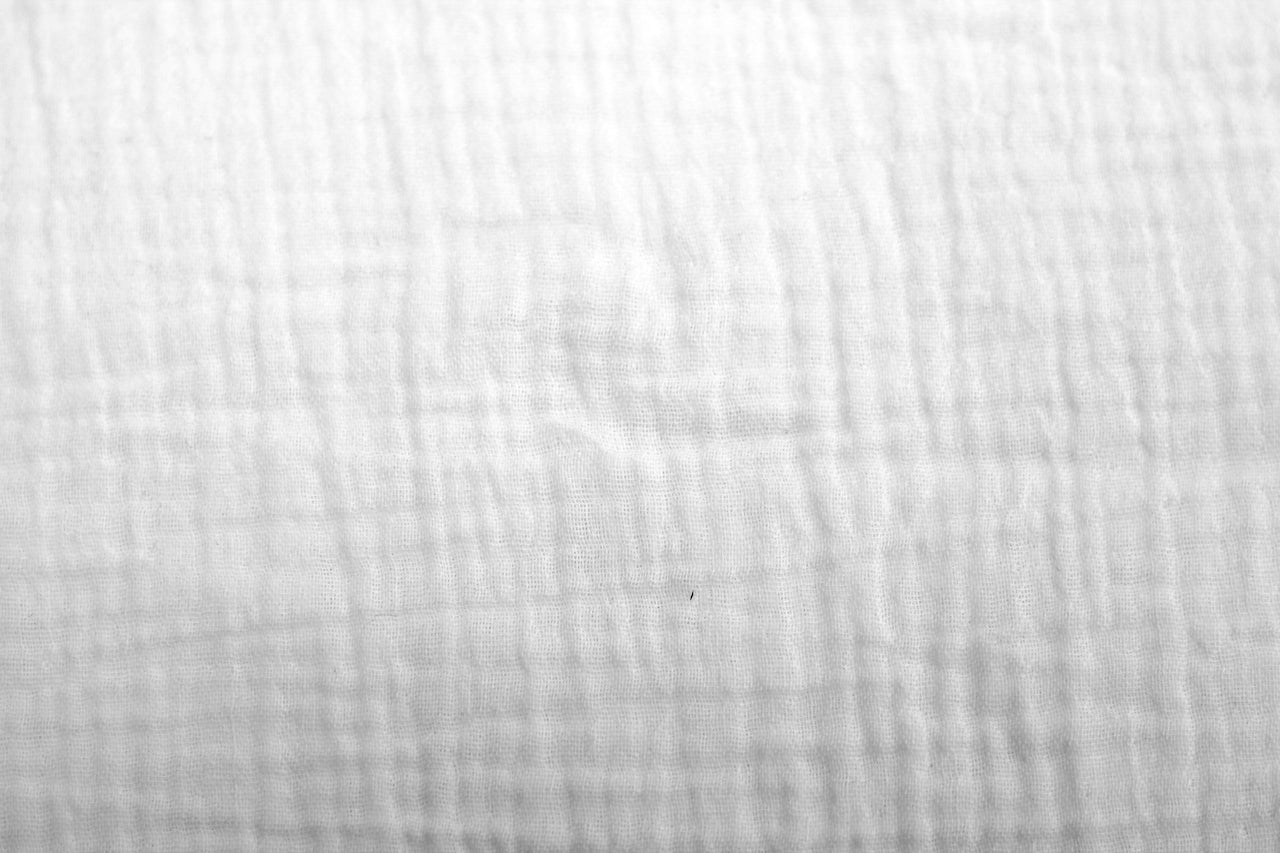 Tissu Double Gaze de Coton Uni Blanc