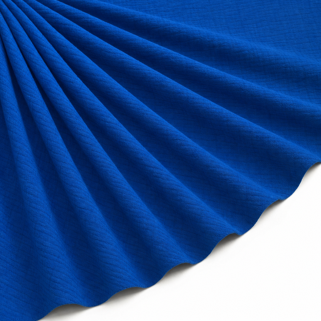 Tissu Double Gaze de Coton Uni Bleu Roi