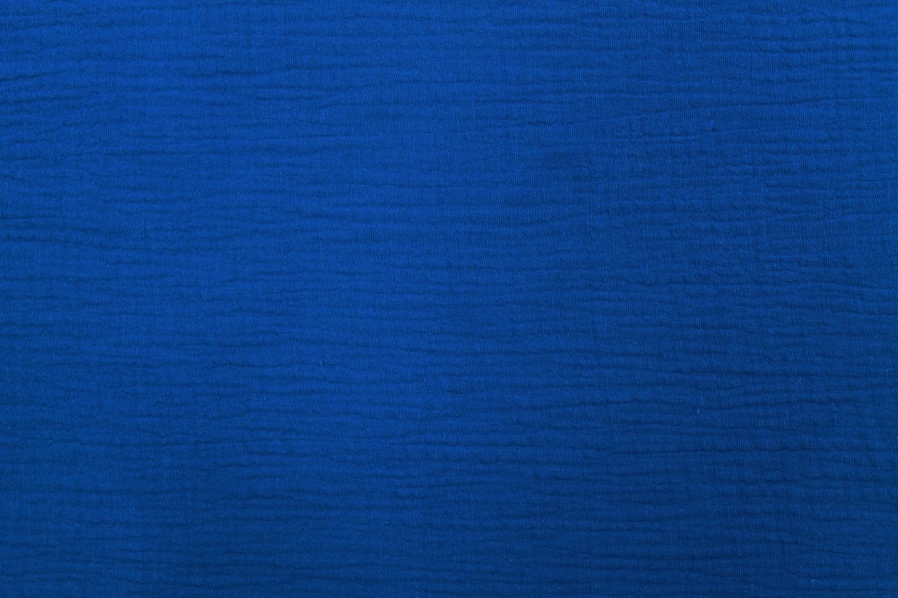 Tissu Double Gaze de Coton Uni Bleu Roi