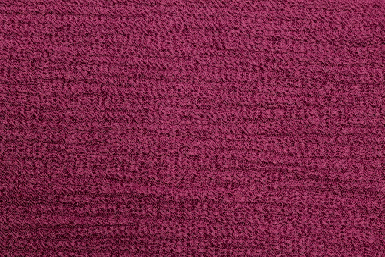 Tissu Double Gaze de Coton Uni Framboise