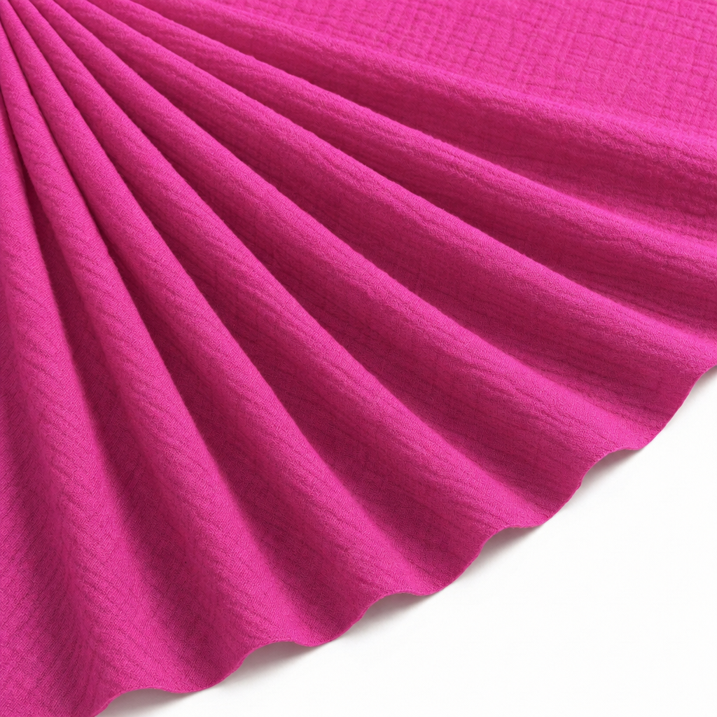 Tissu Double Gaze de Coton Uni Fuchsia