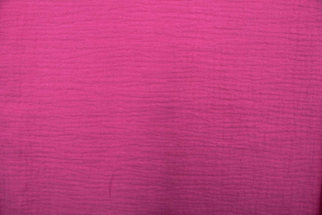 Tissu Double Gaze de Coton Uni Fuchsia