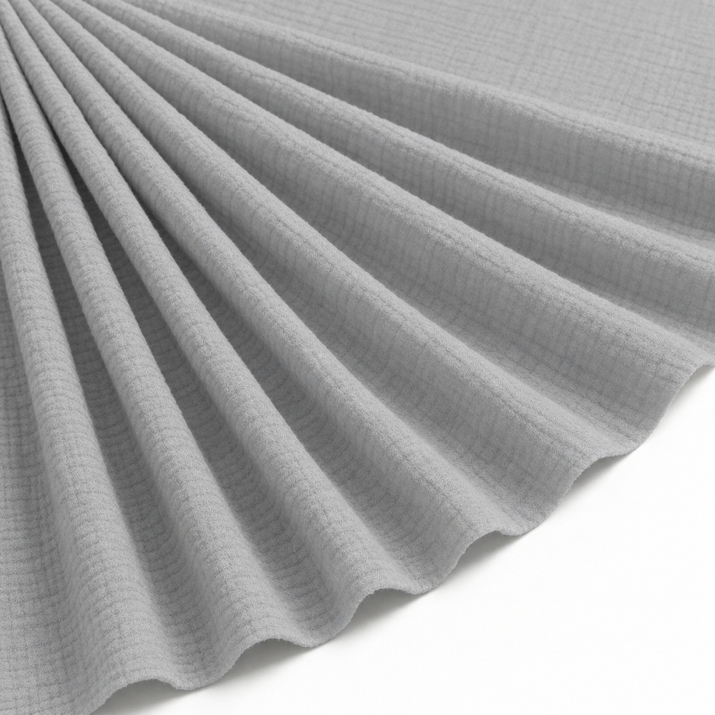 Tissu Double Gaze de Coton Uni Gris clair