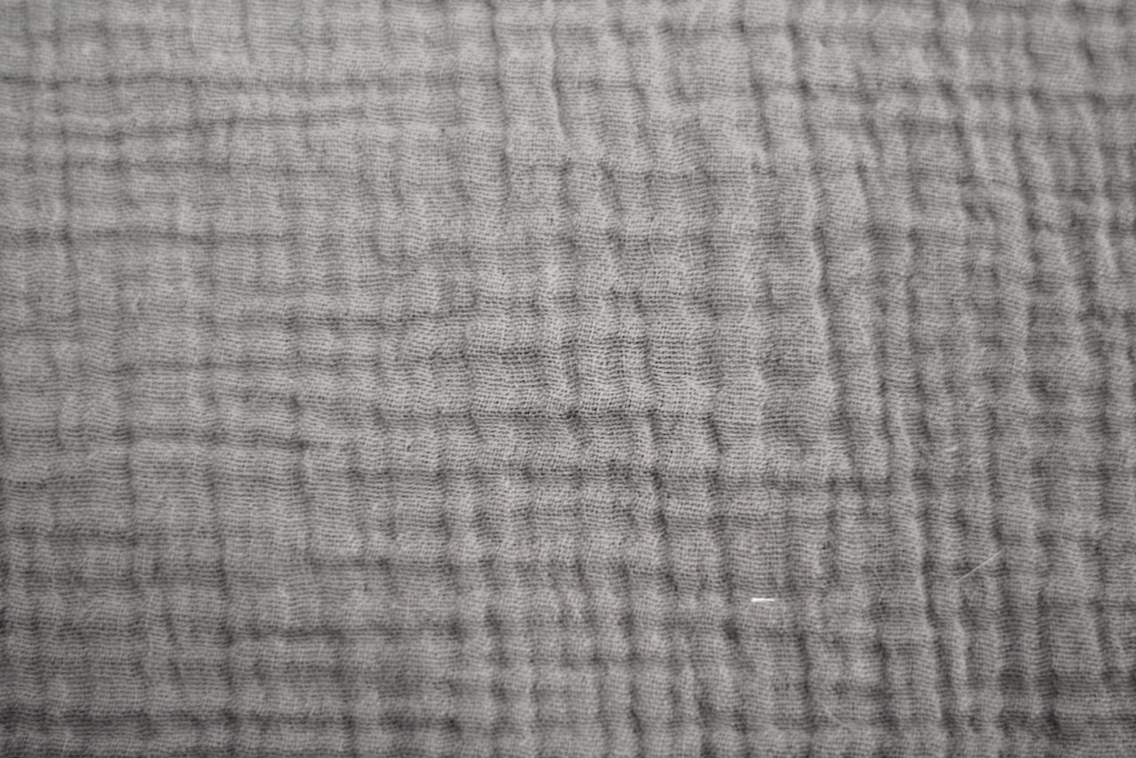 Tissu Double Gaze de Coton Uni Gris clair