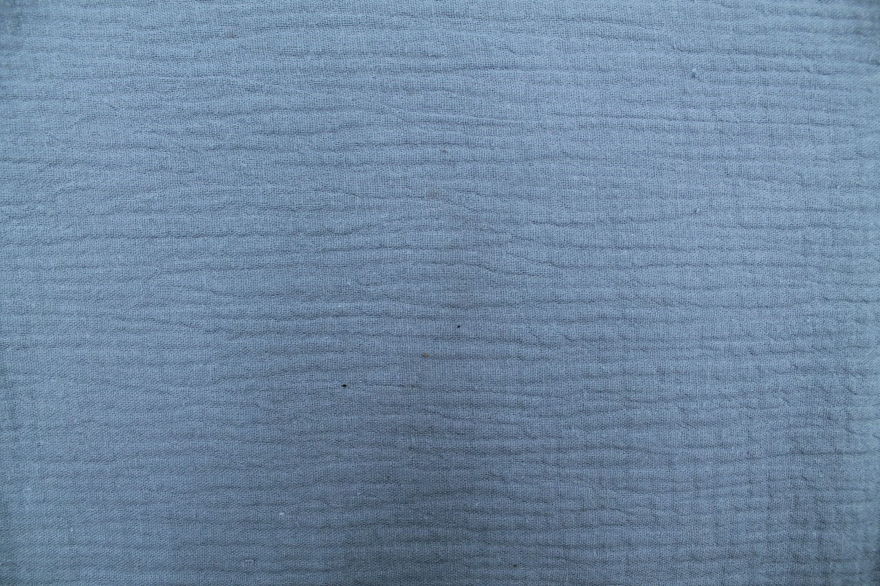 Tissu Double Gaze de Coton Uni Indigo clair