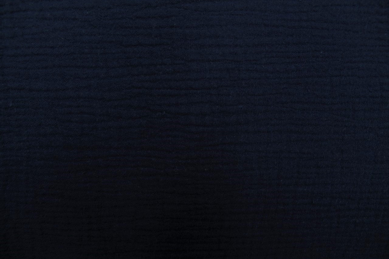Tissu Double Gaze de Coton Uni Marine