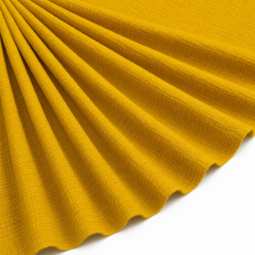 Tissu Double Gaze de Coton Uni Moutarde