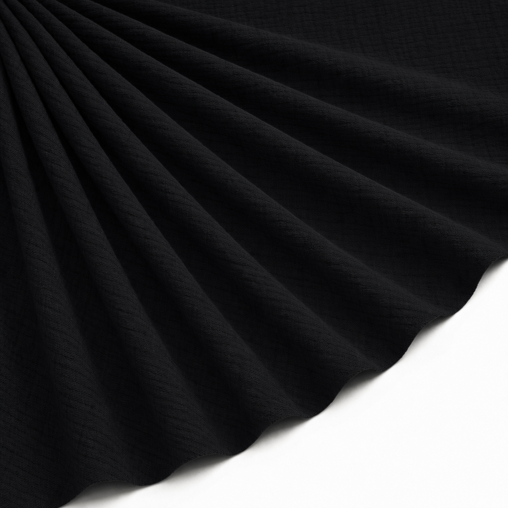 Tissu Double Gaze de Coton Uni Noir
