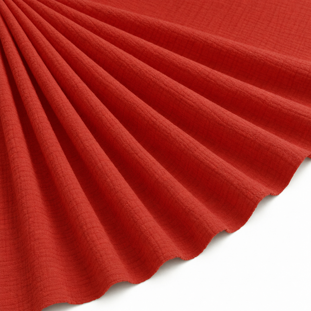 Tissu Double Gaze de Coton Uni Rouge