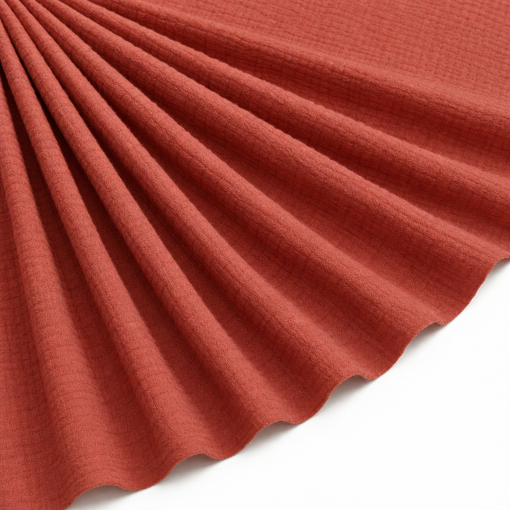 Tissu Double Gaze de Coton Uni Terracotta