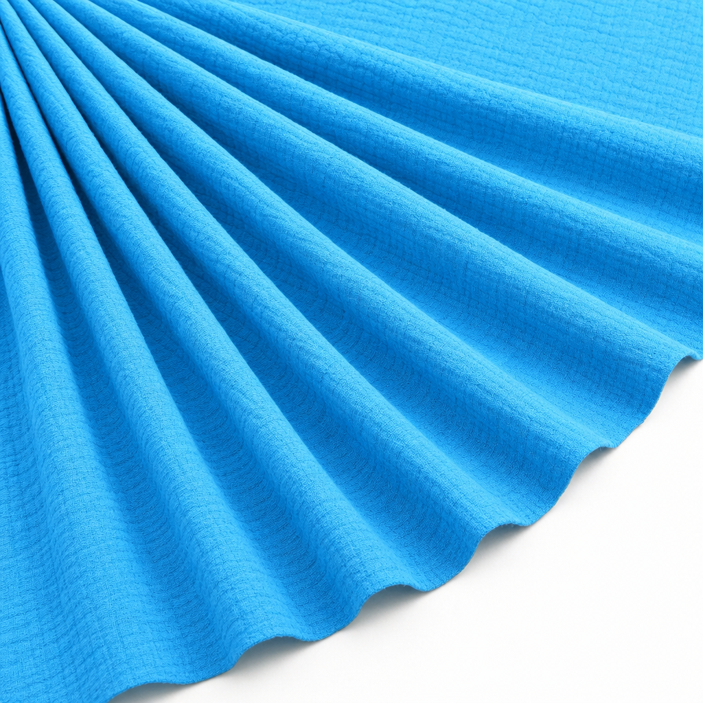 Tissu Double Gaze de Coton Uni Turquoise