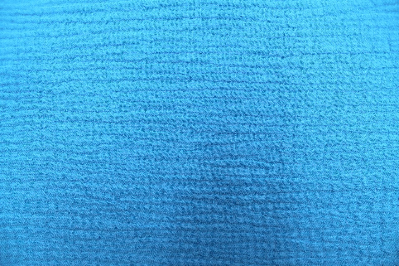 Tissu Double Gaze de Coton Uni Turquoise