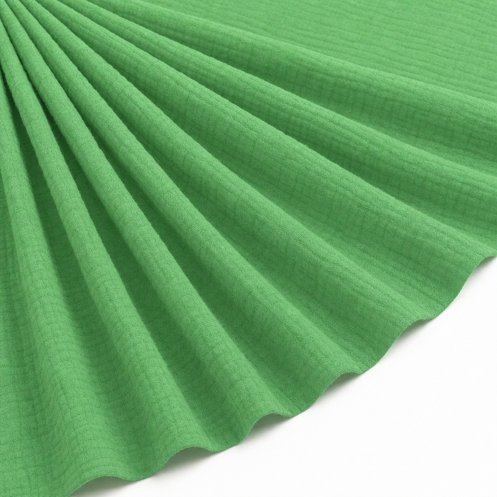 Tissu Double Gaze de Coton Uni Vert Anis