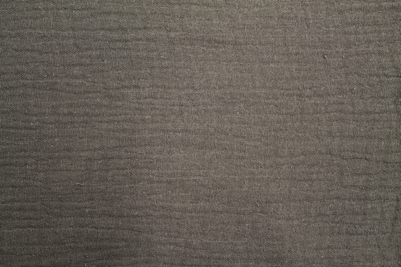 Tissu Double Gaze de Coton Uni Vert Kaki