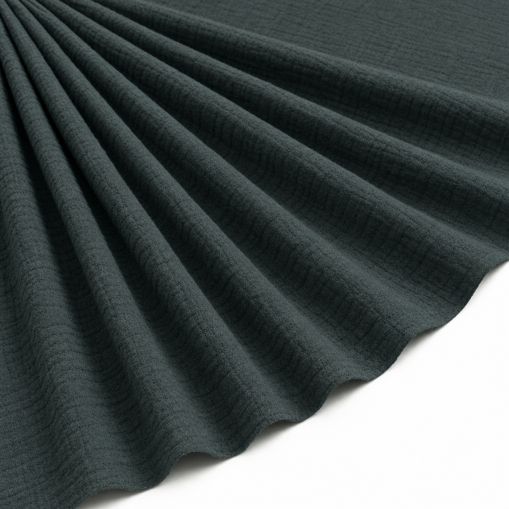 Tissu Double Gaze de Coton Uni Vert Sapin