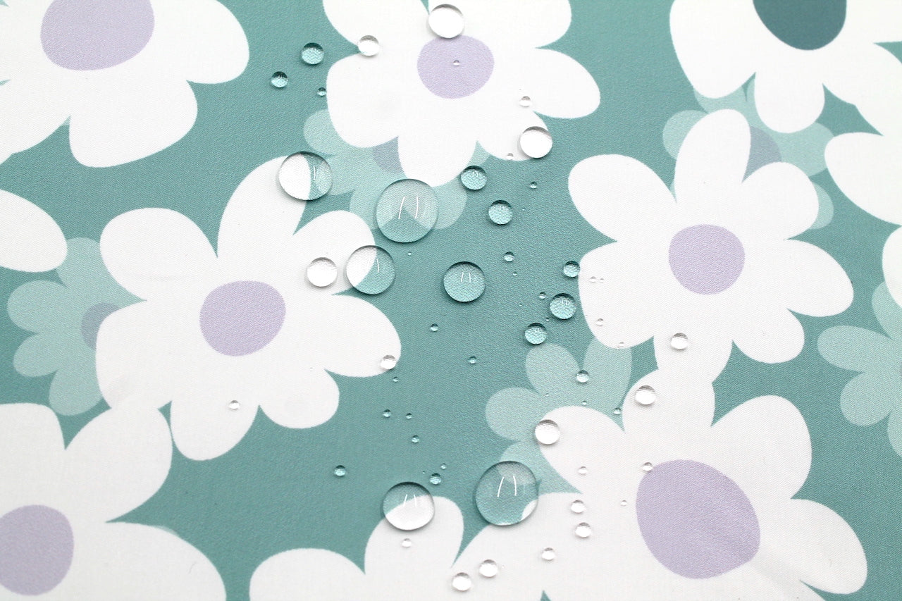 Tissu Doublure Imperméable Imprimé Fleur Jessy Menthe