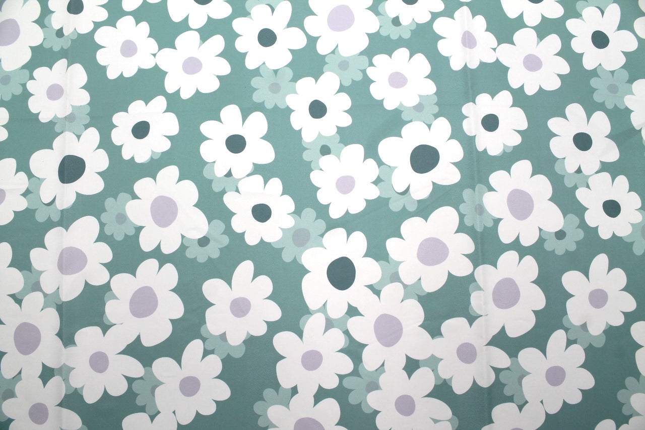 Tissu Doublure Imperméable Imprimé Fleur Jessy Menthe