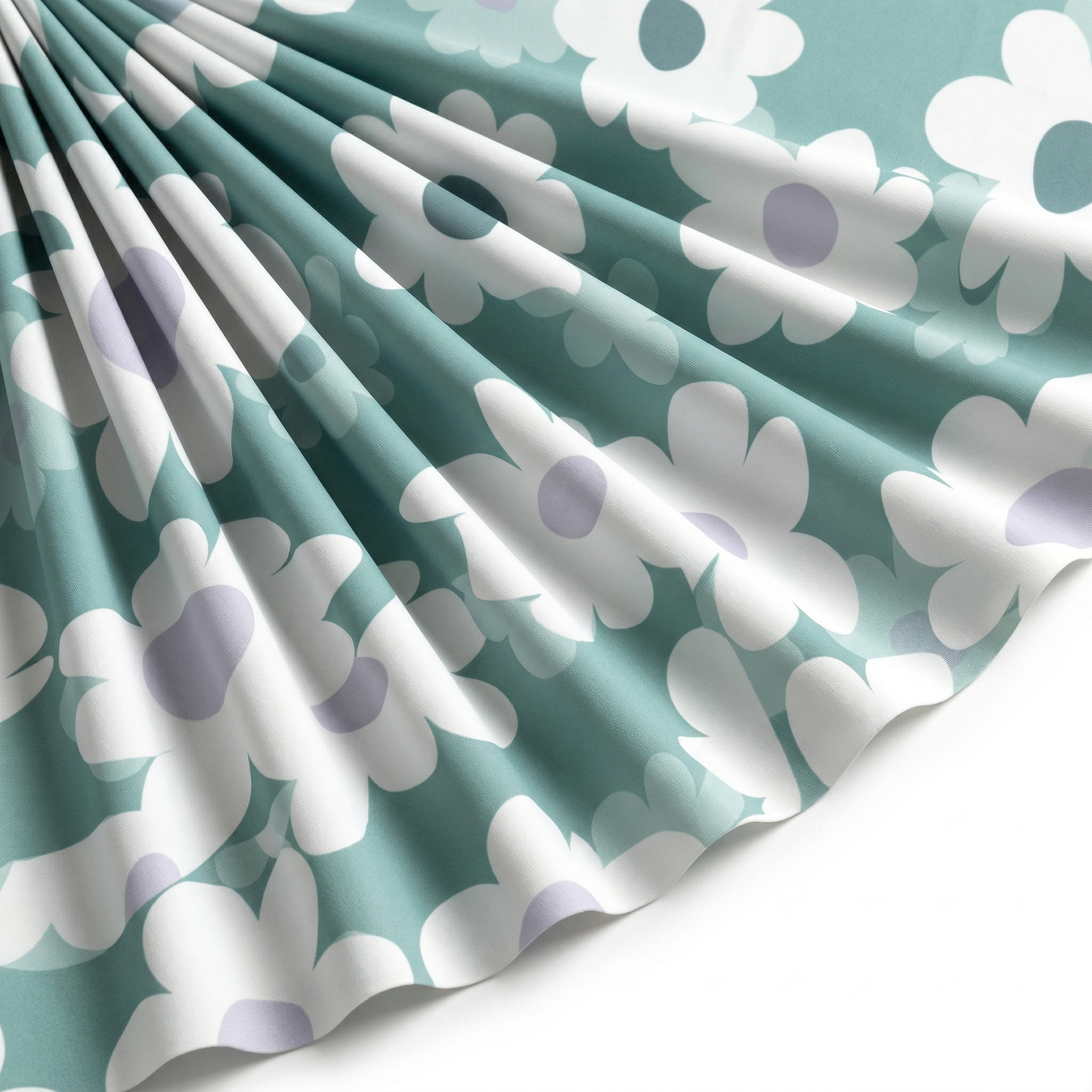 Tissu Doublure Imperméable Imprimé Fleur Jessy Menthe