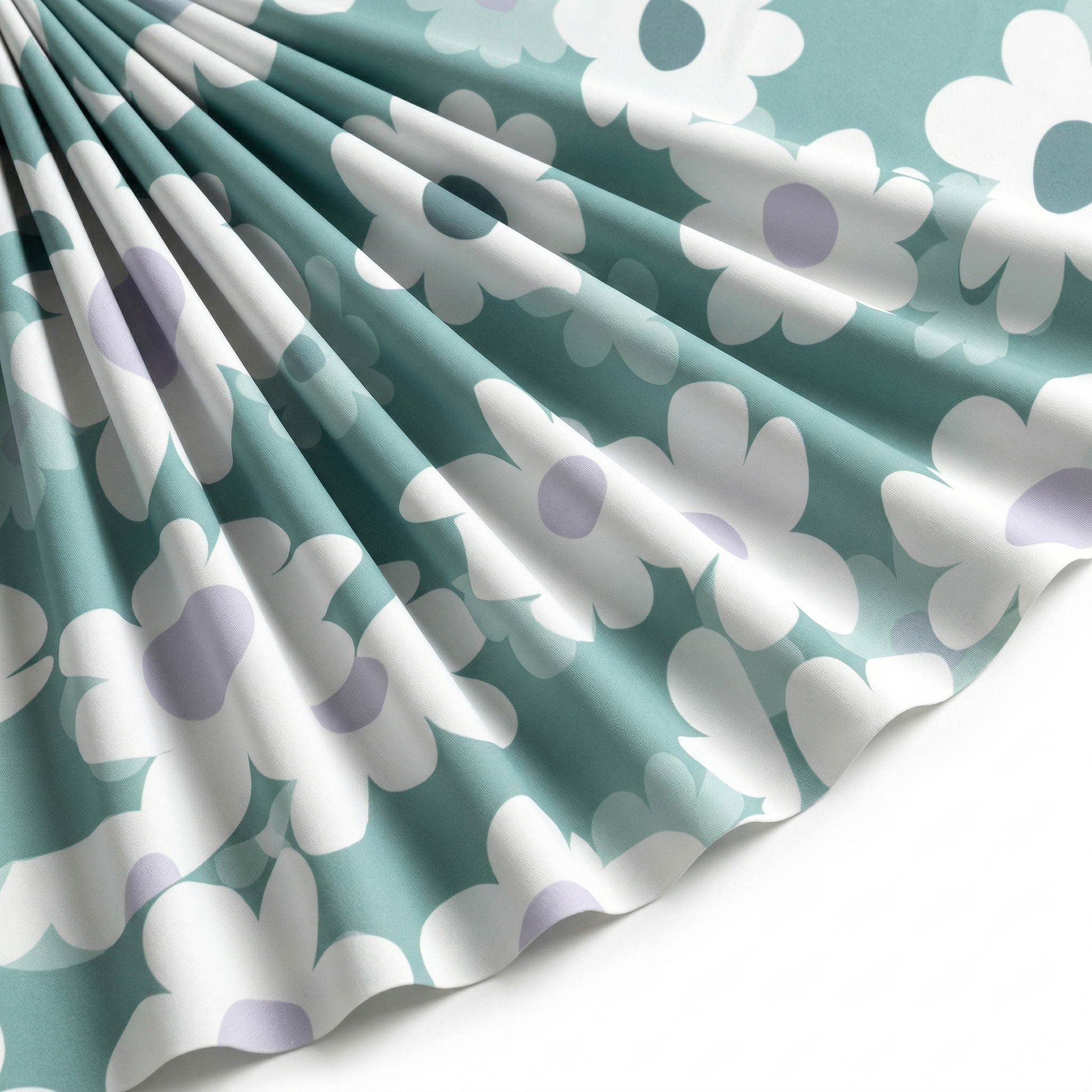 Tissu Doublure Imperméable Imprimé Fleur Jessy Menthe