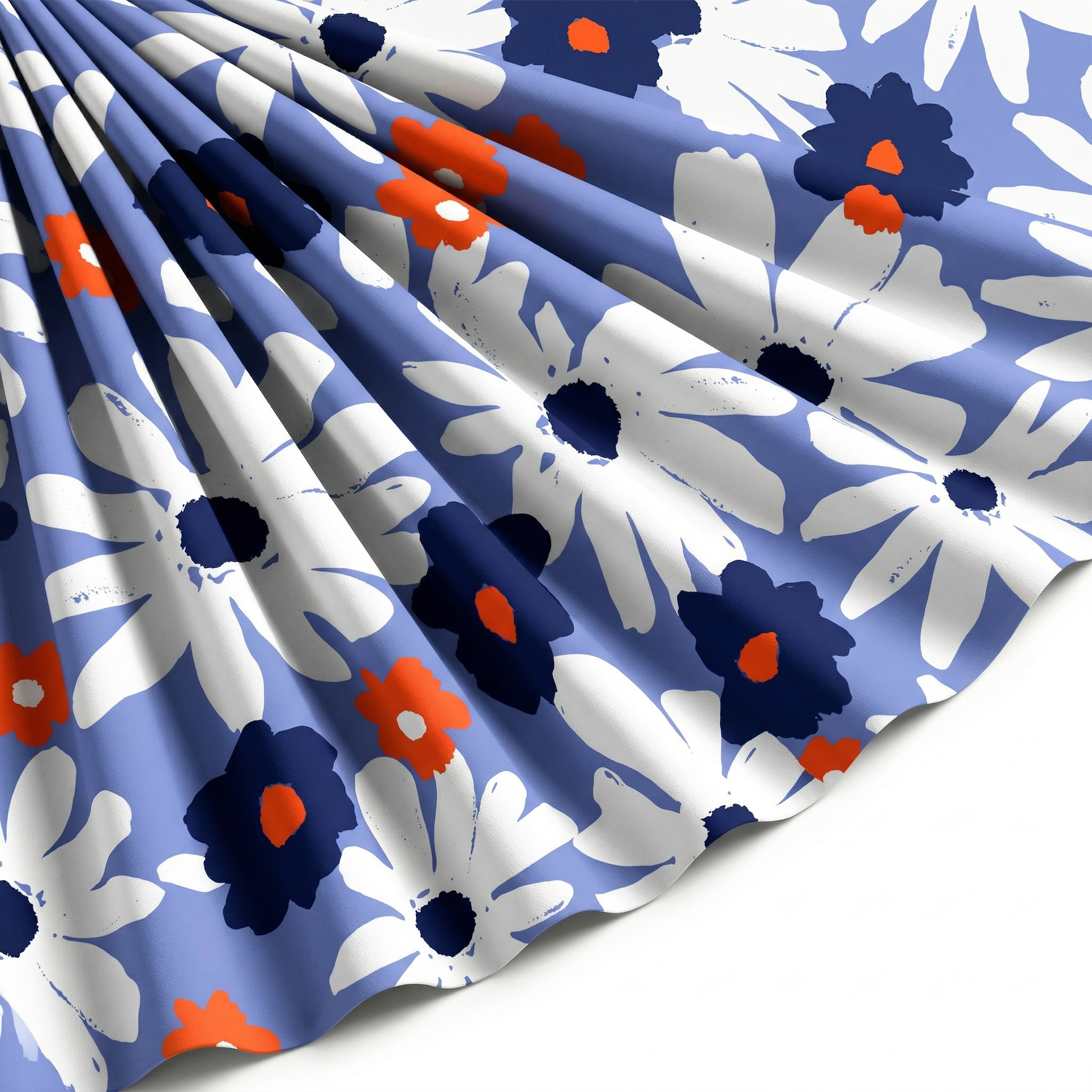 Tissu Doublure Imperméable Imprimé Fleur Mega Jasmin Bleu