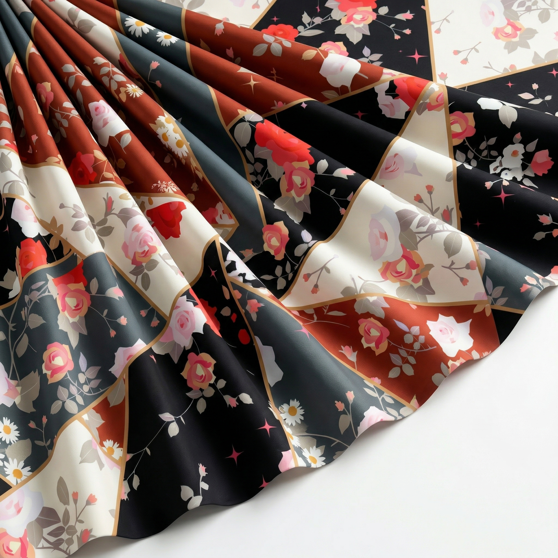Tissu Doublure Imperméable Imprimé Fleur Mosaïque